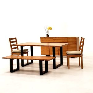 Modrest Lance - Silla de comedor moderna de madera de fresno con cojín (juego de 2)