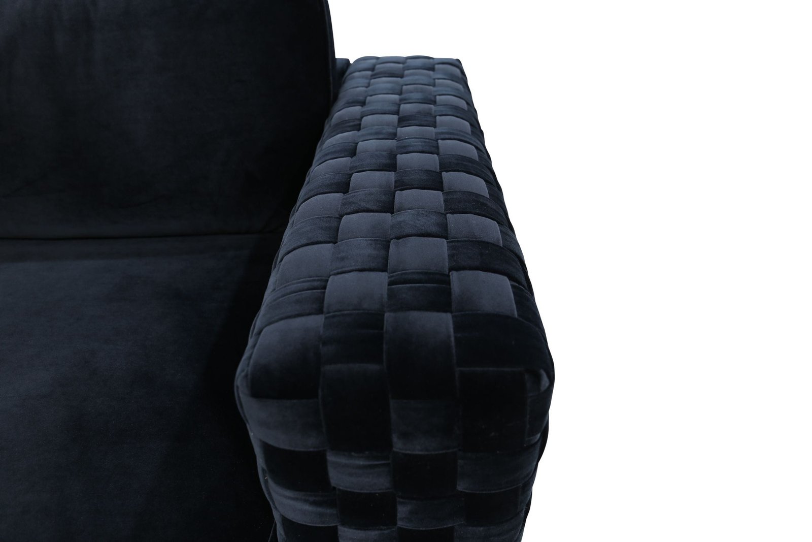 Divani Casa Lori - Sofá moderno de terciopelo negro y dorado - Image 4