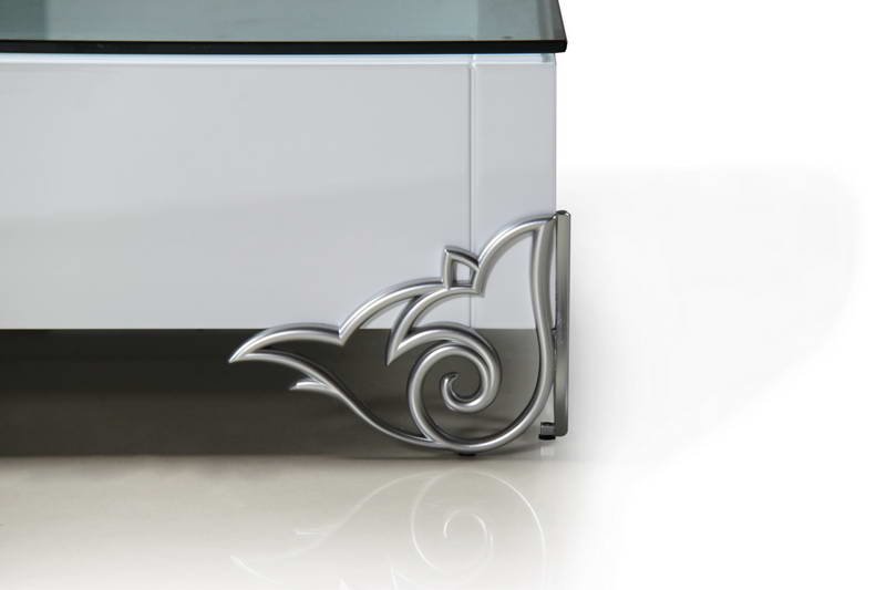 LS538 Emma Mesa de centro blanca moderna con tapa de vidrio - Image 4