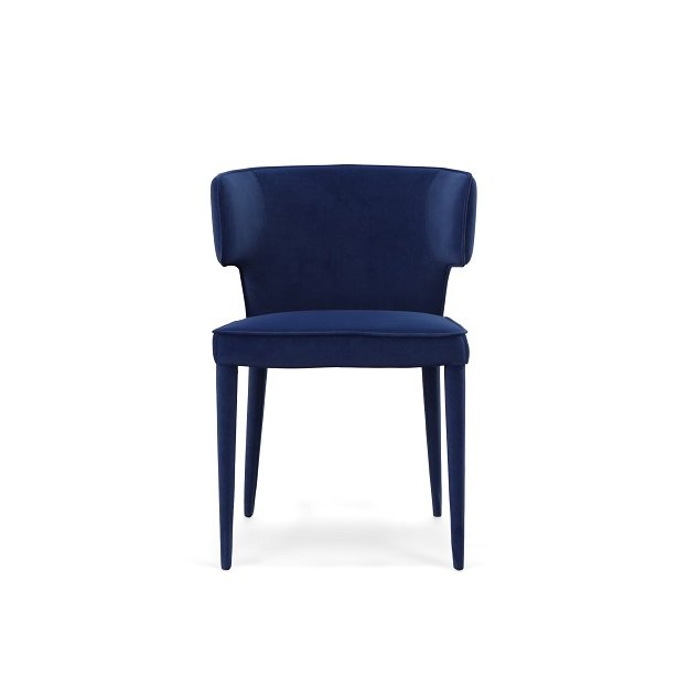 Modrest Lucero - Sillón de comedor moderno de terciopelo azul