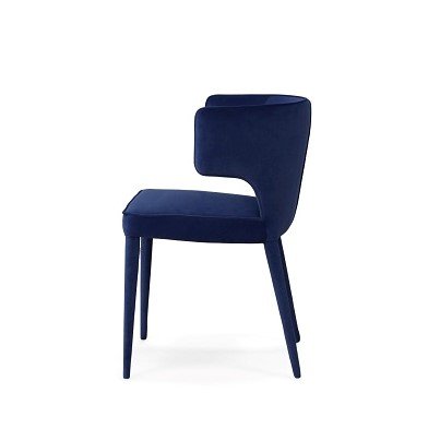 Modrest Lucero - Sillón de comedor moderno de terciopelo azul - Image 2