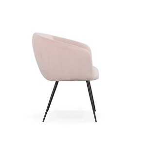 Modrest Luzerne - Silla de comedor moderna de terciopelo rosa