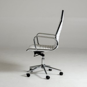 Silla de oficina Modrest Madison moderna de polipiel blanca