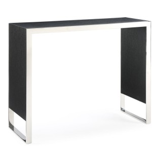 Modrest Manston - Mesa alta moderna de roble negro y acero inoxidable