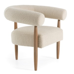 Modrest Marchland - Tela beige moderna + silla decorativa de roble