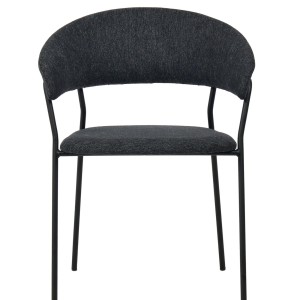 Modrest Marlynn - Juego de 2 sillas de comedor modernas en gris oscuro