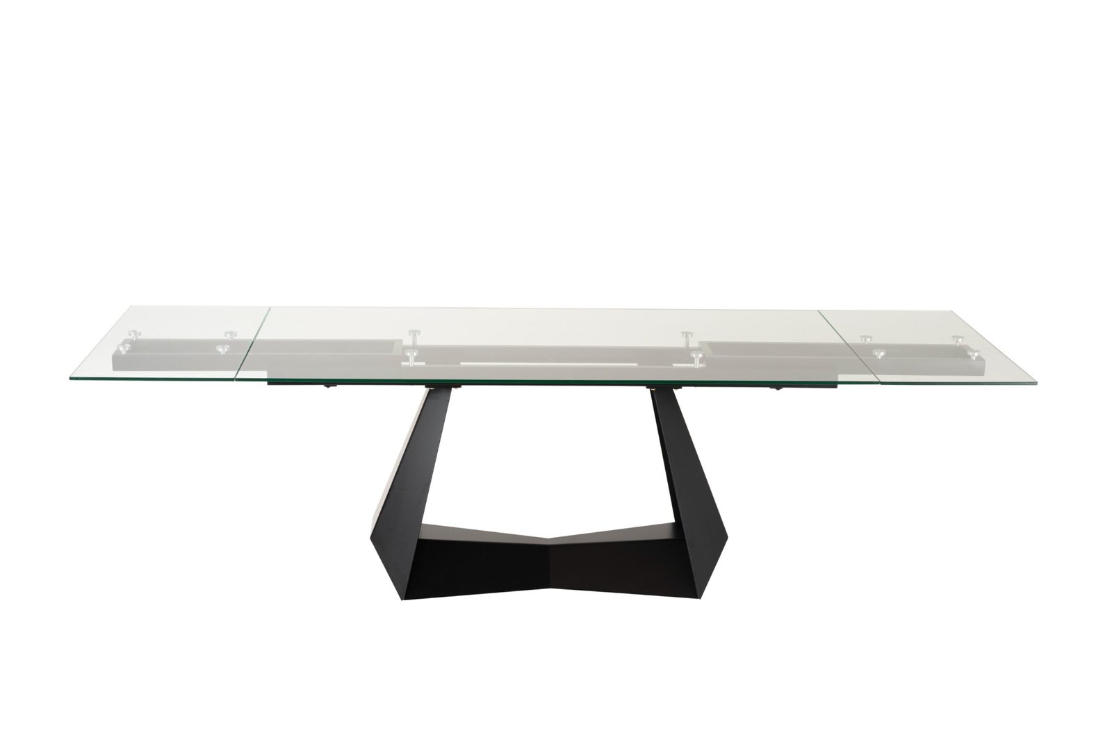 Modrest Maroney - Mesa de comedor moderna extensible de vidrio y negro de 70,5"/106" - Image 3