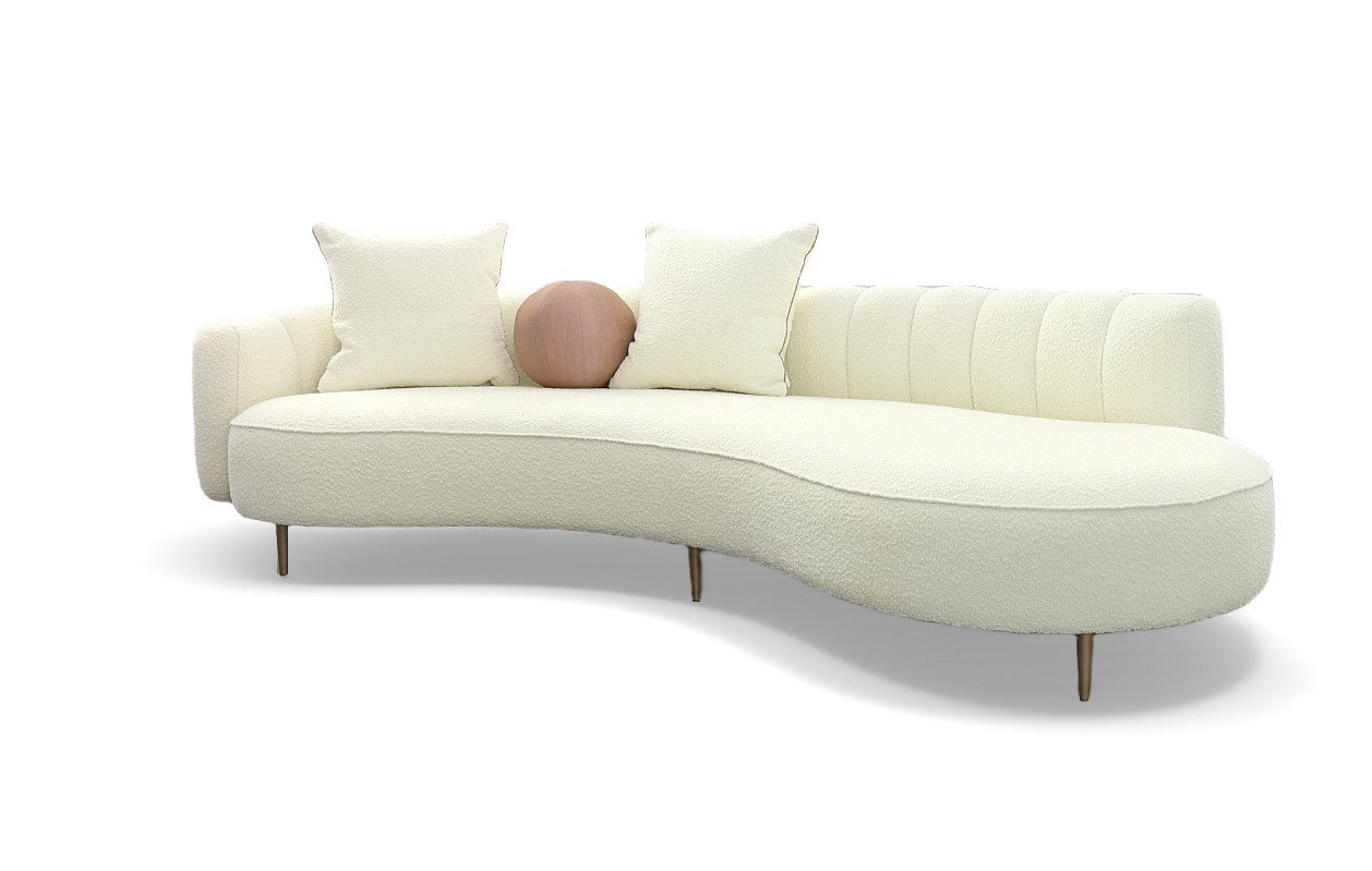 Modrest - Chaise Maverick Modern de tela color crema - Image 3