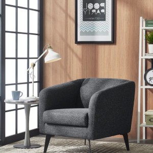 Divani Casa Bannack Sillón moderno de tela gris oscuro