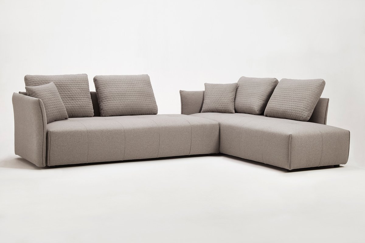 Divani Casa - Sofá cama seccional modular moderno de tela gris claro Polson - Image 2