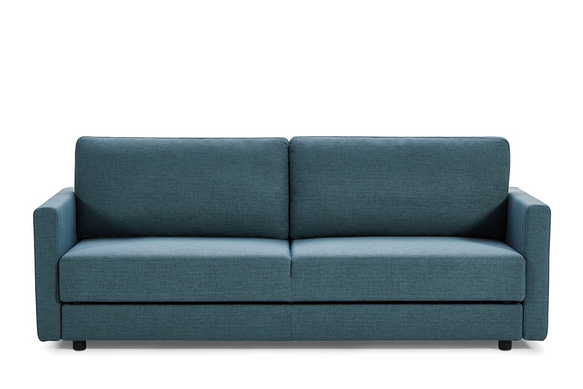 Divani Casa Fredonia Sofá cama moderno de tela azul-verde con almacenamiento - Image 3