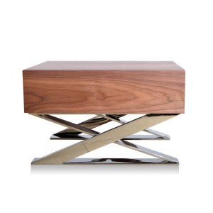 Mesita de noche moderna Modrest Canton de nogal