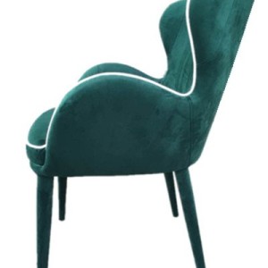 Silla de comedor Modrest Tigard moderna de tela verde