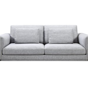 Divani Casa Beaman - Juego de sofás moderno de tela gris
