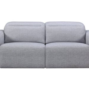 Divani Casa Bode - Sofá moderno de tela gris con 2 sillones reclinables