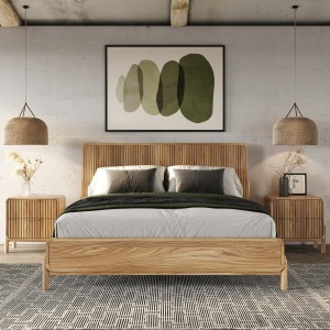 Modrest Mikala - Juego de recámara moderno de roble natural