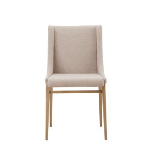 Modrest Mimi - Silla de comedor contemporánea beige + latón (juego de 2)