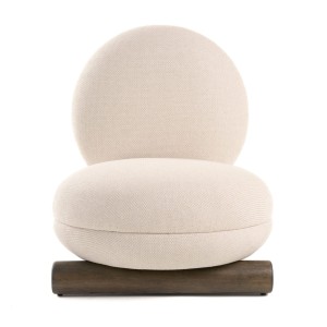 Modrest Minto - Silla decorativa contemporánea de tela color blanquecino