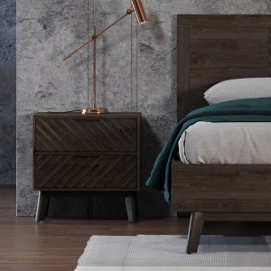 Modrest Daisy - Juego de recámara Mid-Century de acacia oscura