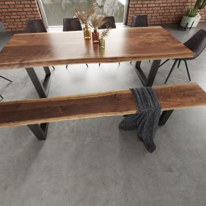 Modrest Taylor - Banco de comedor moderno extragrande de 102" con borde vivo