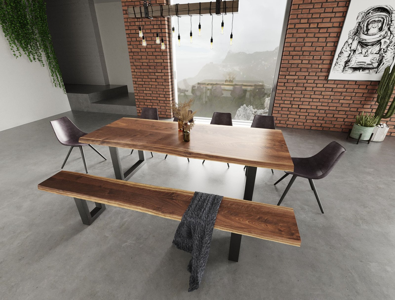 Modrest Taylor Modern Live Edge - Banco de comedor pequeño de madera de 79" - Image 5