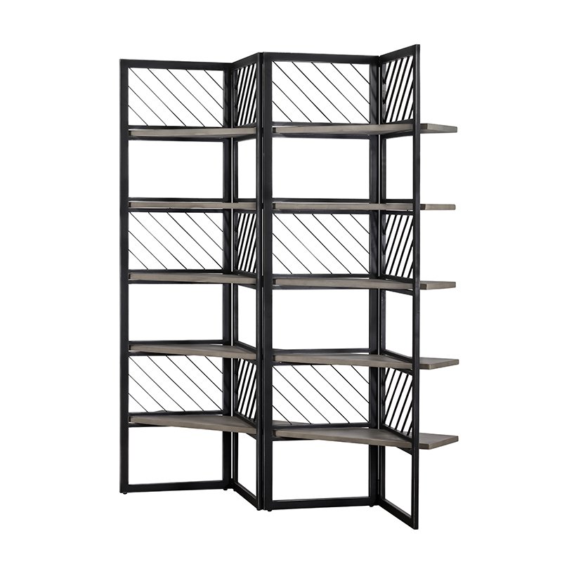 Estante moderno Modrest Grimaldi de hormigón y metal negro - Image 2