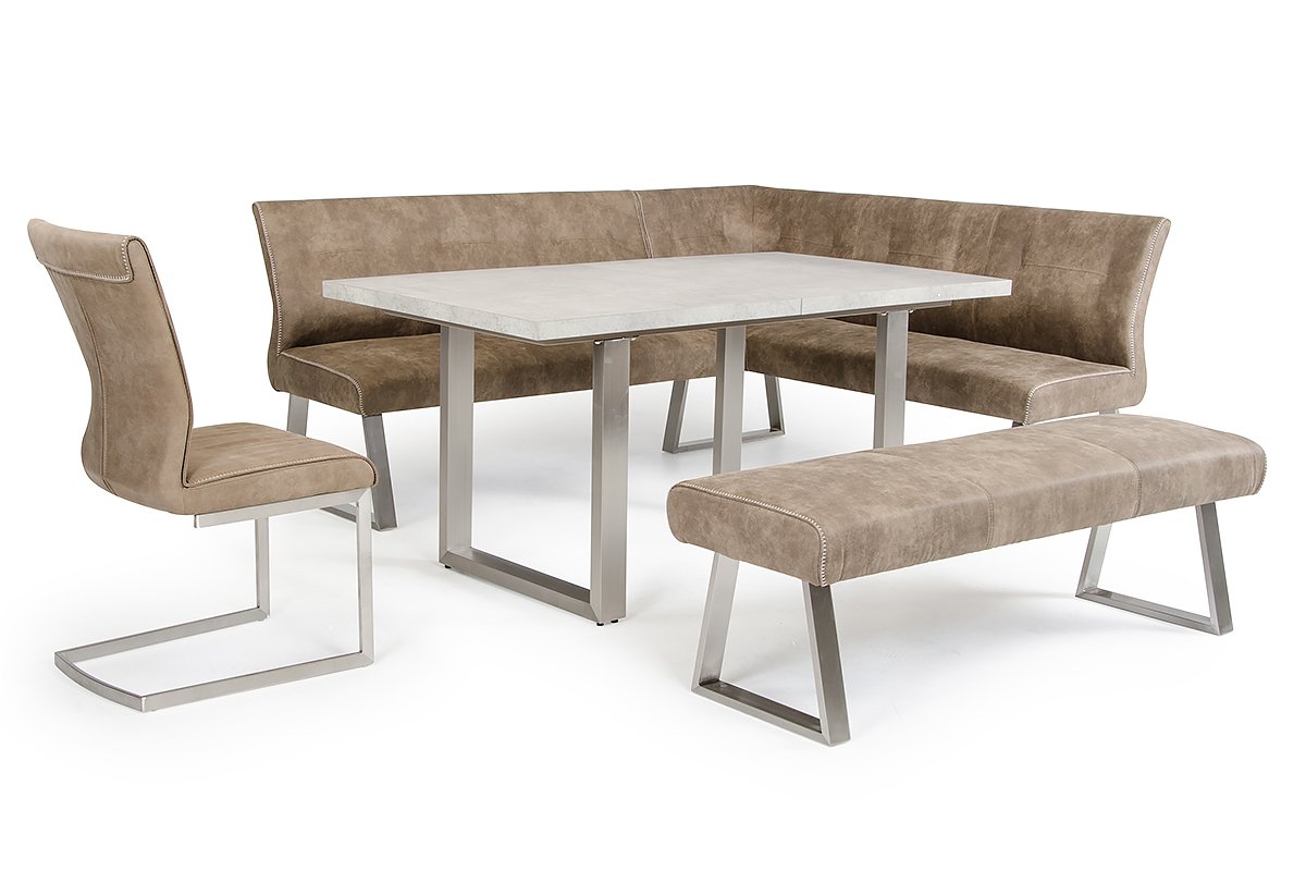 Zane - Silla de comedor moderna de tela marrón (juego de 2) - Image 3