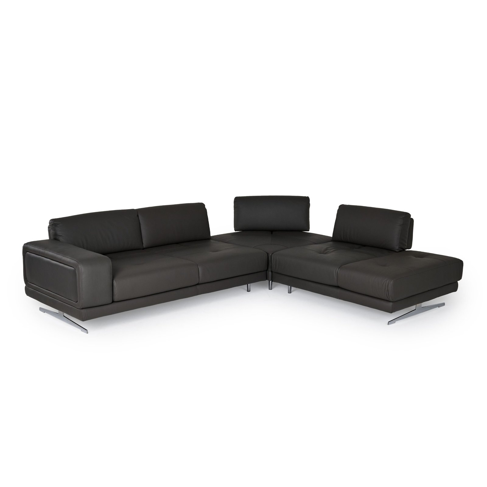 Lamod Italia Mood - Sofá seccional italiano de cuero gris con orientación derecha - Image 2