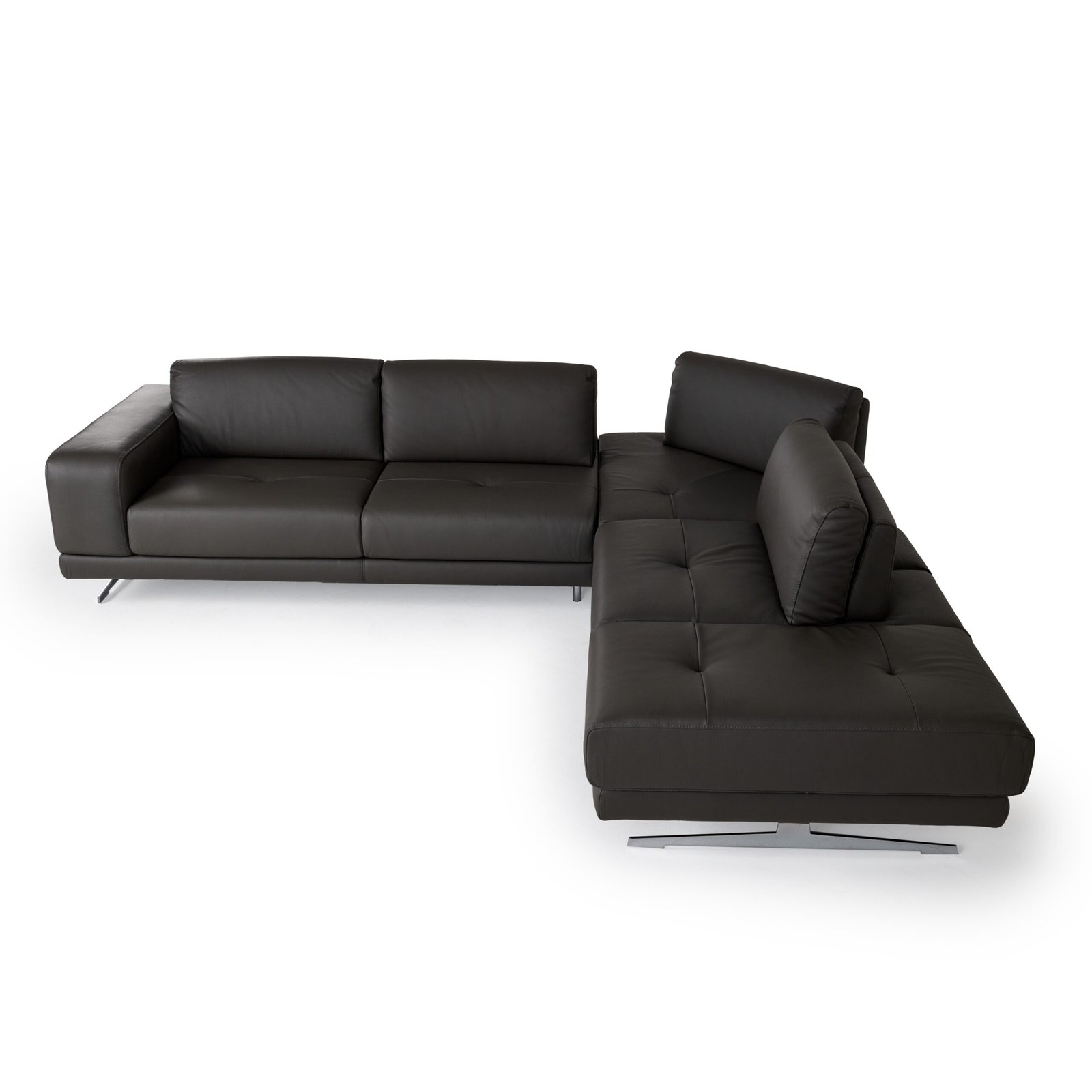 Lamod Italia Mood - Sofá seccional italiano de cuero gris con orientación derecha - Image 3