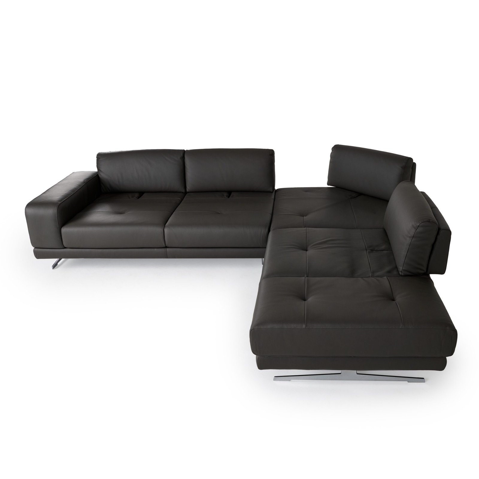 Lamod Italia Mood - Sofá seccional italiano de cuero gris con orientación derecha - Image 4