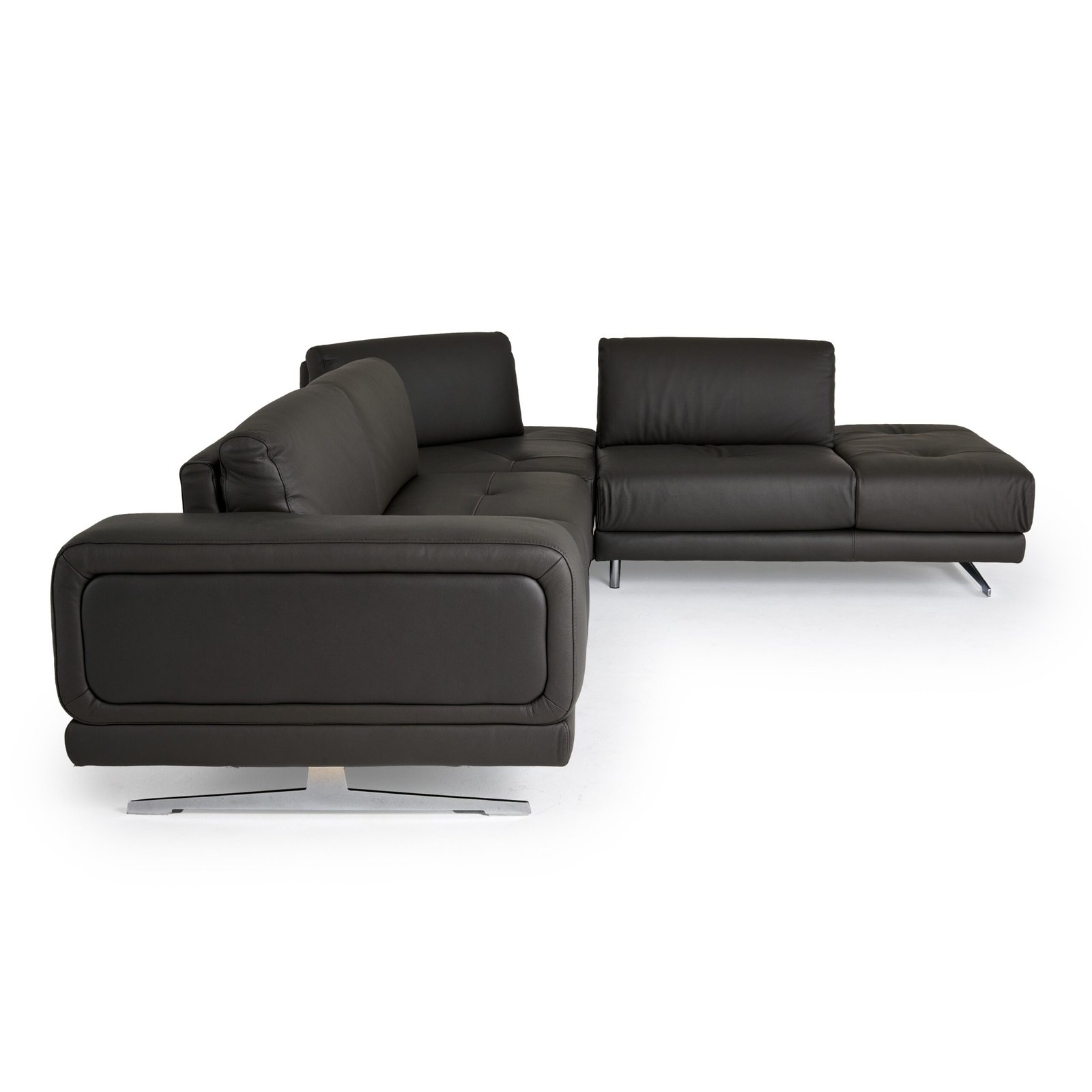 Lamod Italia Mood - Sofá seccional italiano de cuero gris con orientación derecha - Image 5