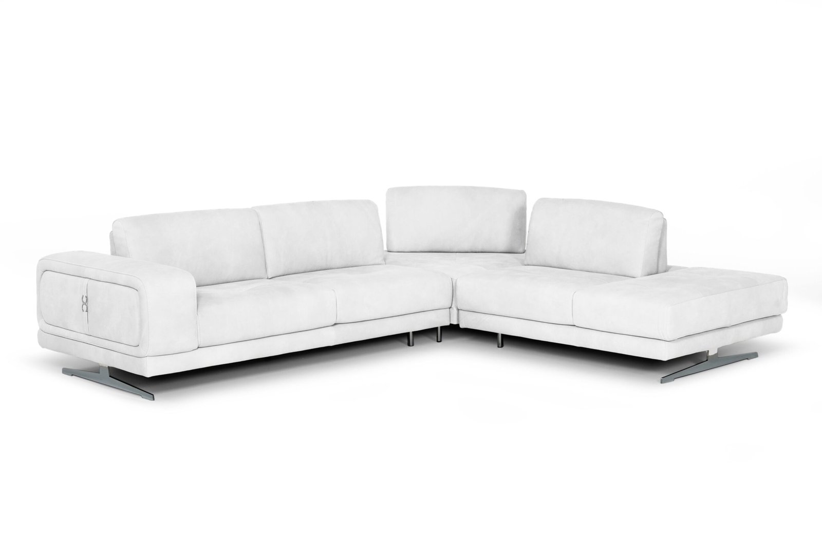 Lamod Italia Mood - Sofá seccional italiano de cuero blanco con orientación derecha - Image 2