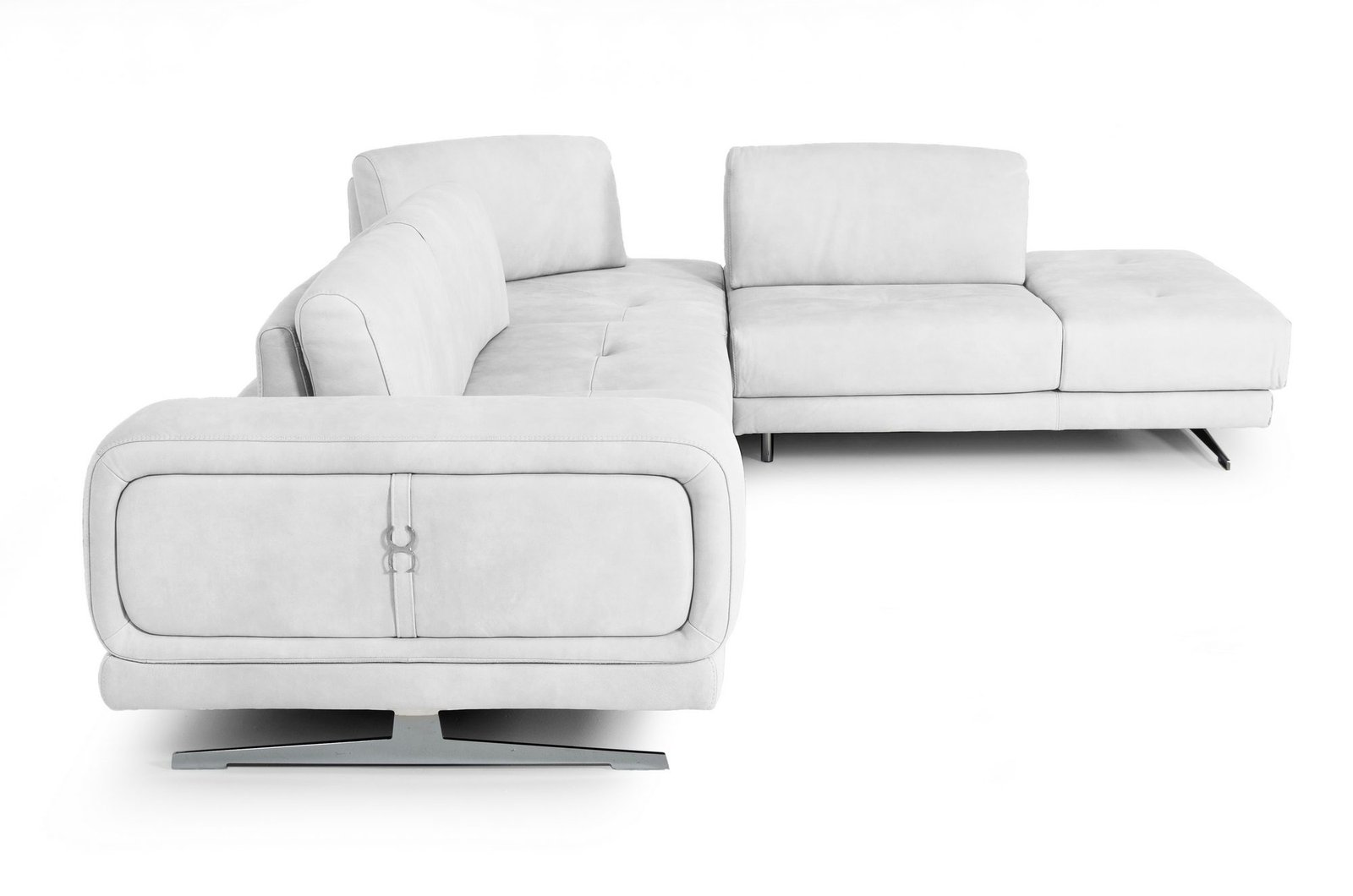 Lamod Italia Mood - Sofá seccional italiano de cuero blanco con orientación derecha - Image 4