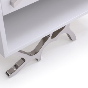 Mesita de noche blanca moderna Modrest Legend