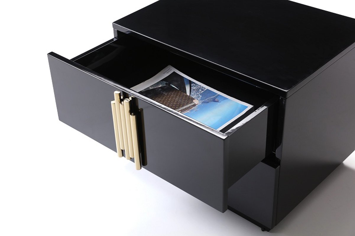 Juego de recámara moderno Modrest Token en negro y dorado - Image 4