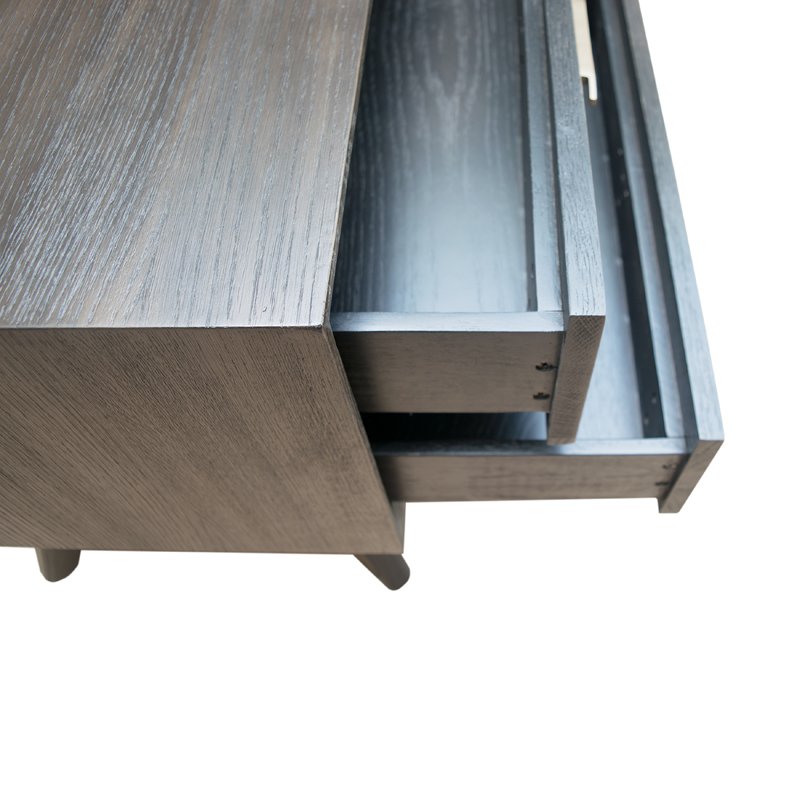 Mesita de noche moderna Modrest Novak de roble oscuro