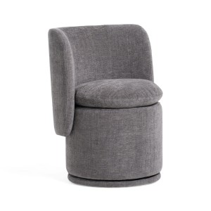 Divani Casa Norris - Silla de comedor giratoria moderna de tela gris oscuro