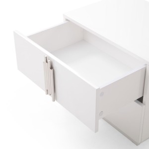 Modrest Token - Juego de recámara moderno blanco + acero inoxidable