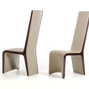 Modrest Pacer - Silla de comedor moderna de color topo y ébano (juego de 2)