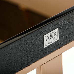 Mesa auxiliar grande moderna Padua de A&X en negro y oro rosa