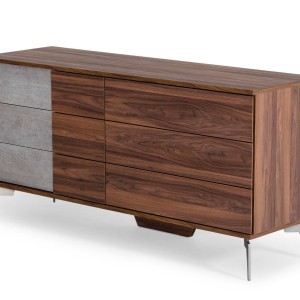 Nova Domus Palermo - Cómoda italiana moderna de imitación de hormigón y nogal