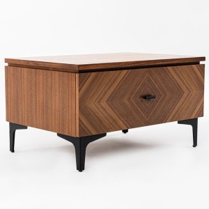 Modrest Paula - Mesita de noche Mid-Century de nogal