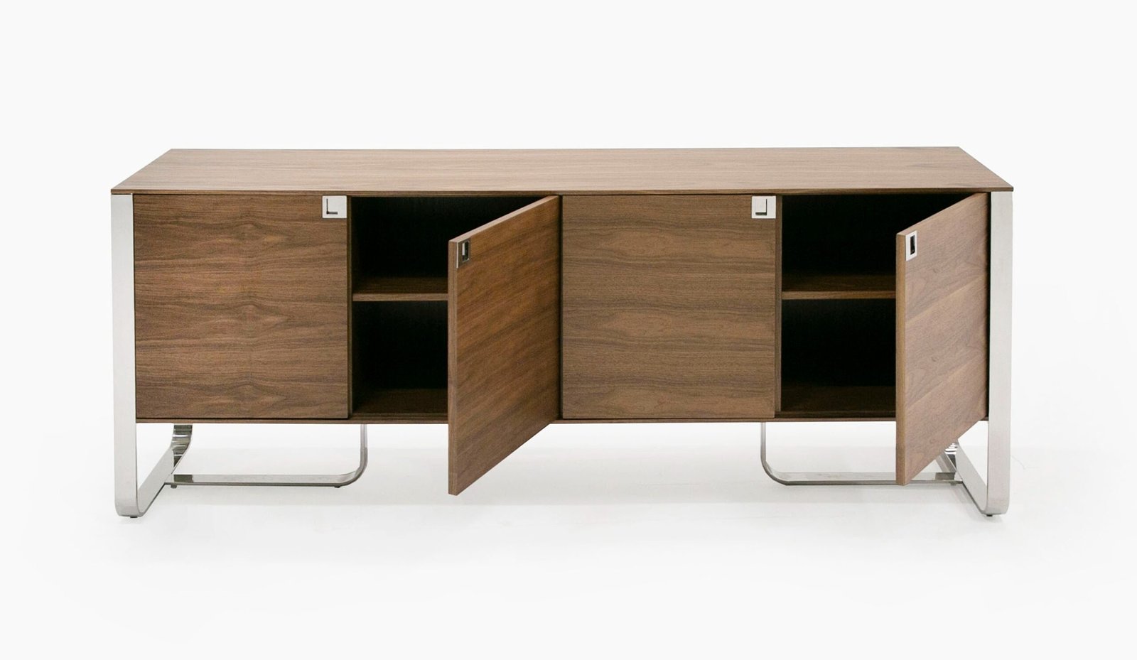 Modrest Pauline- Aparador buffet moderno de nogal y acero inoxidable - Image 3