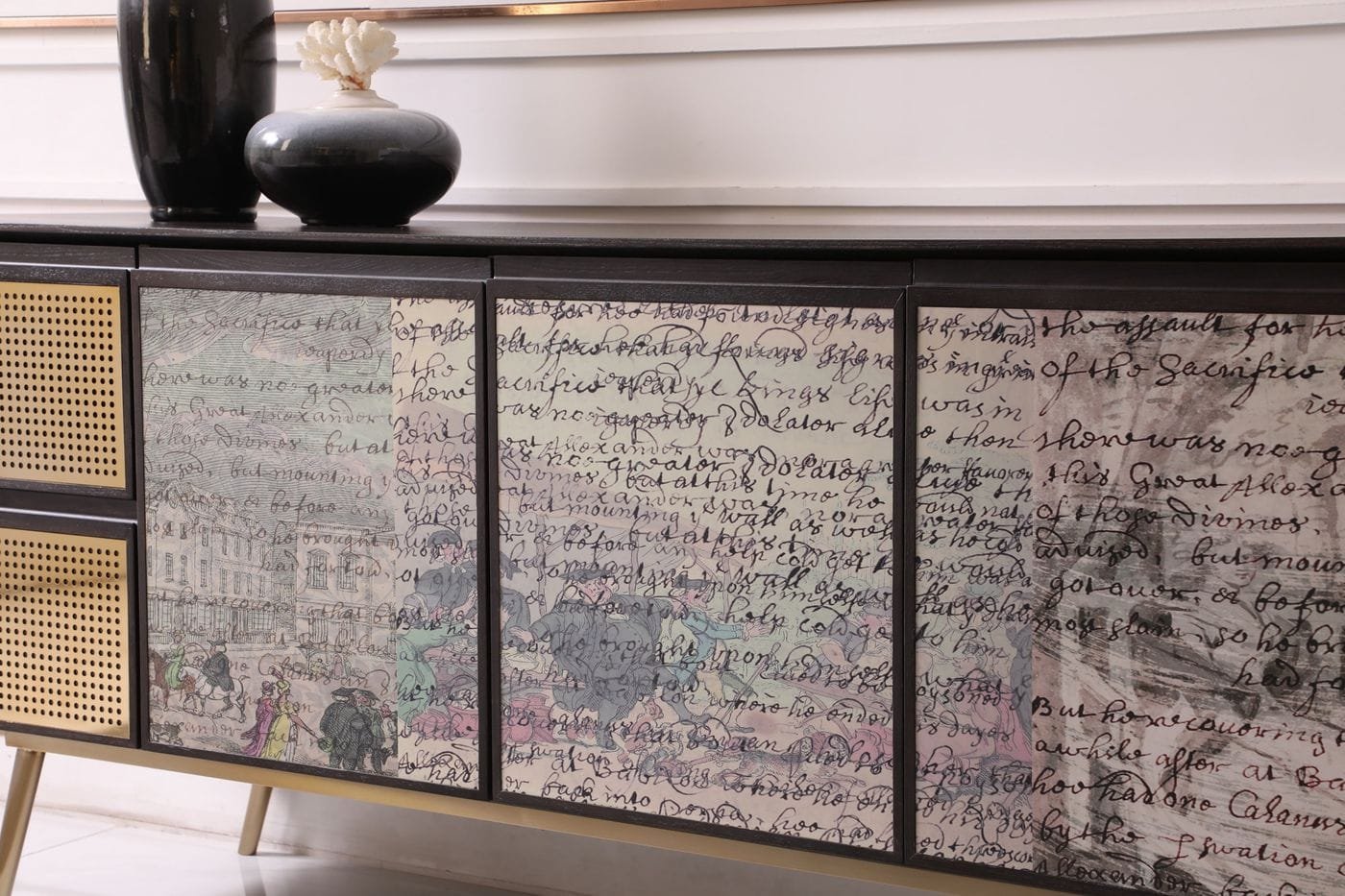 Modrest Phelan - Buffet moderno de latón y fresno ahumado - Image 4