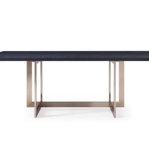 Modrest Pike - Mesa de comedor moderna de fresno negro y latón