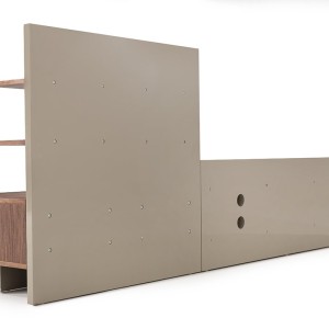 Centro de entretenimiento contemporáneo Nova Domus Pompeii en gris y nogal