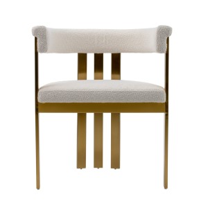 Modrest Pontiac - Sherpa beige moderno + silla de comedor dorada