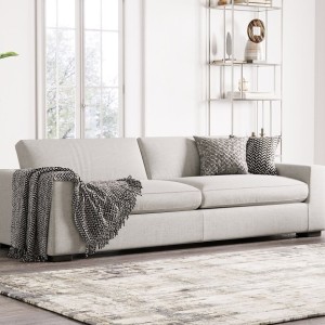 Divani Casa Poppy - Sofá moderno de tela blanca