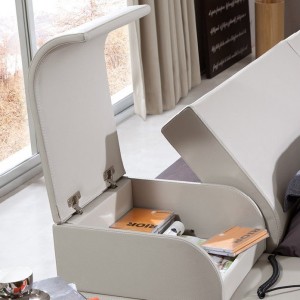 Recámara Eastern King Portofino de polipiel ajustable con mesitas de noche integradas