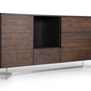Buffet Modrest Wharton moderno de roble envejecido oscuro